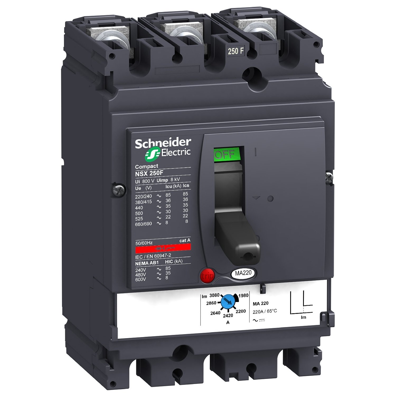 Schneider 250A 3-Pole MCCB Breaker (NSX250F)